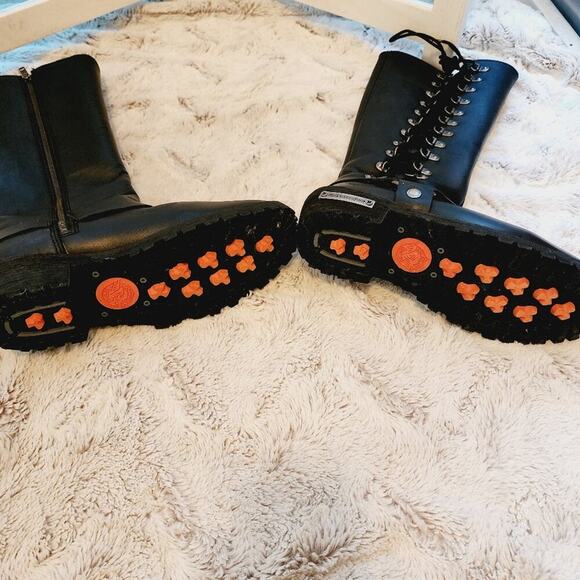 MILWAUKEE LEATHERBLACK LACE UP MOTORCYCLE BOOTS SIZE 6.5 - Picture 9 of 13